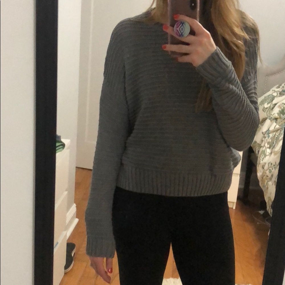 Gray Cable Knit Sweater - Picture 2 of 4